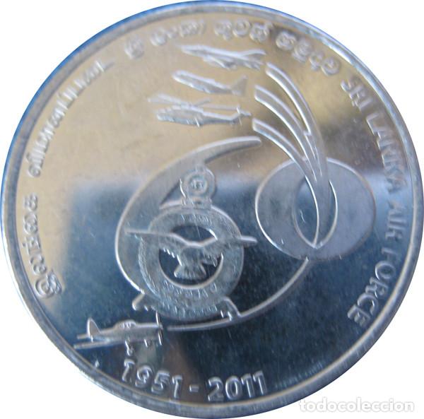 Monedas antiguas de Asia: Sri-Lanka (Ceil&aacute;n), 2 Rupias. 2011 ''Aviaci&oacute;n - Fuerzas A&eacute;reas'', KM#184./ La de la foto.