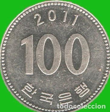 Monedas antiguas de Asia: moneda de corea del sur 100 won ano 2011 estado usada - Foto 1