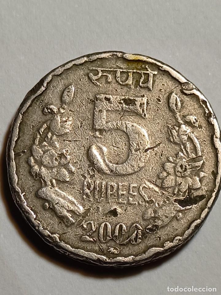 Monedas antiguas de Asia: MONEDA INDIA . 5 RUPIAS. A&Ntilde;O 2000 - Foto 1