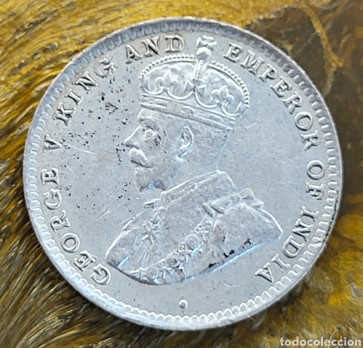 Monnaies anciennes d'Asie: 10 CENTS DE RUPIA CEYLON GEORGE V . PLATA