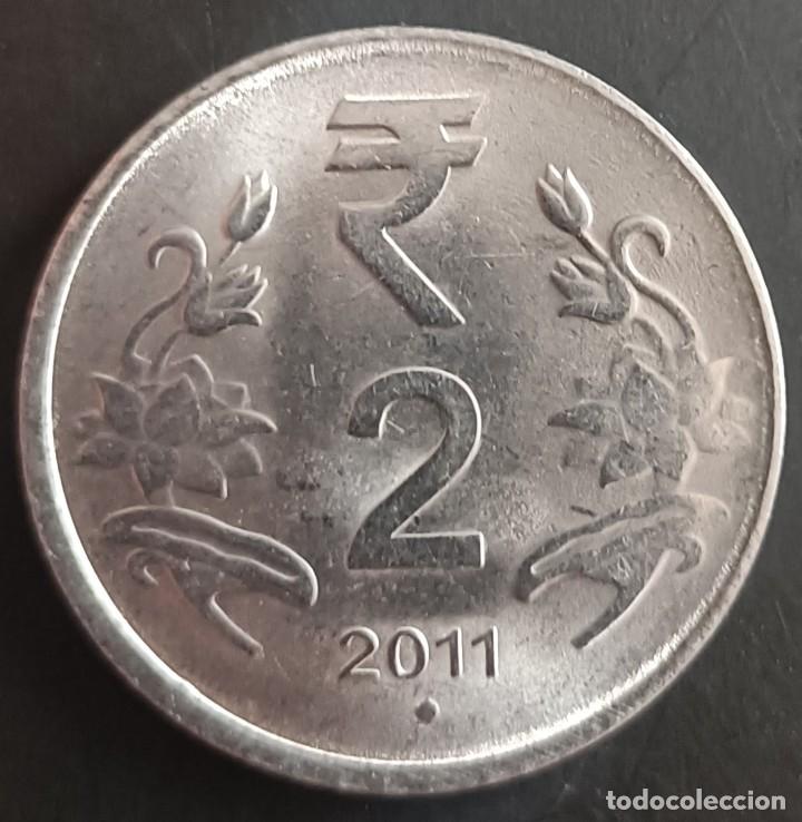 Monedas antiguas de Asia: 2 Rupias 2011 - Ceca Noida - India - Foto 1