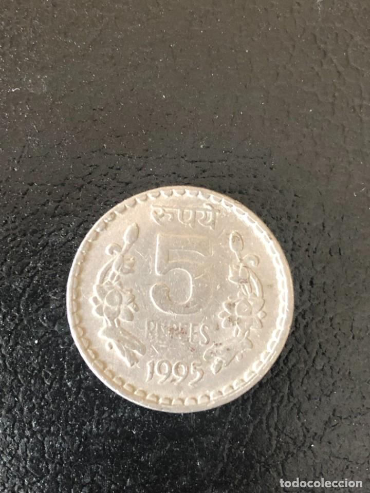 Monedas antiguas de Asia: INDIA 5 RUPIAS 1995 - Foto 2