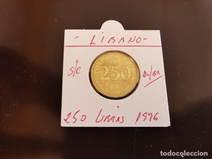 Old Coins of Asia: LIBANO 250 LIBRAS 1996 S/C KM=36 (ALUMINIO-BRONCE)