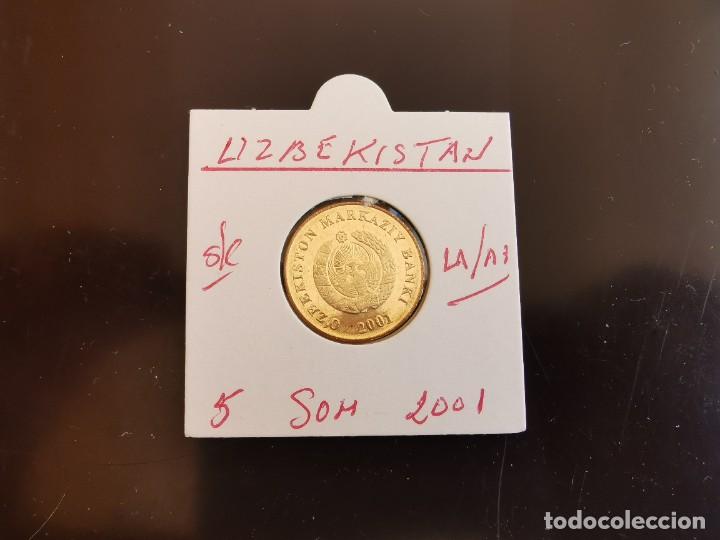 Old Coins of Asia: UZBEKISTAN 5 SOM 2001 S/C KM=13 (LAT&Oacute;N-ACERO)