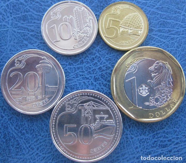 Monedas antiguas de Asia: Singapur, Set de 5 monedas 2013: 5, 10, 20, 50 Centavos y 1 D&oacute;lar./ Sin Circular./ Ver fotos.