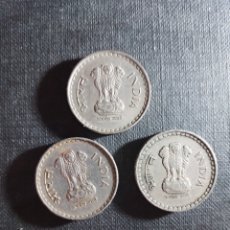 Monedas antiguas de Asia: 3 MONEDAS DE 5 RUPIAS, 1995-1996-2000. INDIA. USADAS.. Lote 362351015