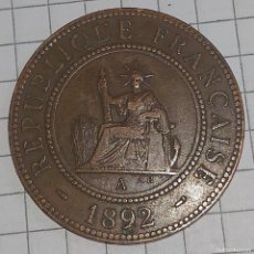 Monedas antiguas de Asia: INDOCHINA. 1 CENTIME 1892.. Lote 364631981