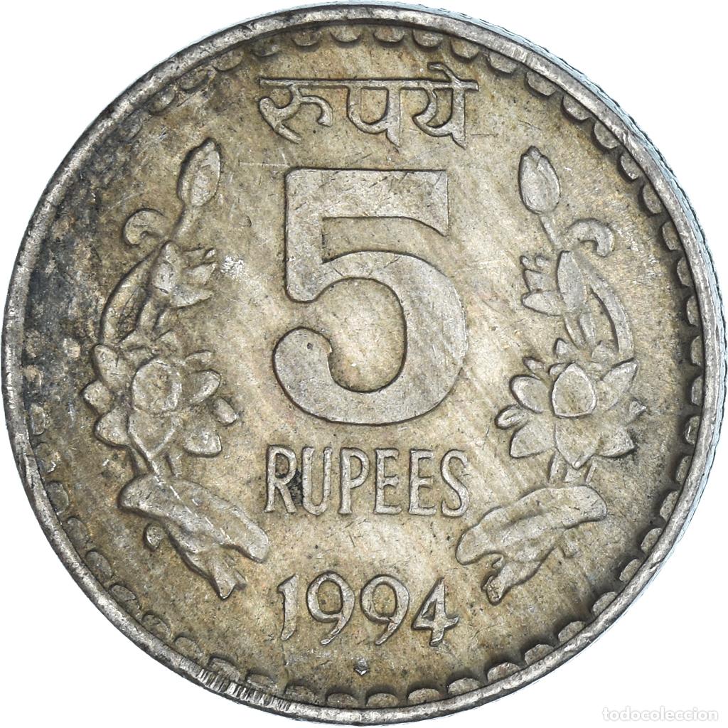 Monedas antiguas de Asia: [#1440761] Moneda, India, 5 Rupees, 1994 - Foto 2