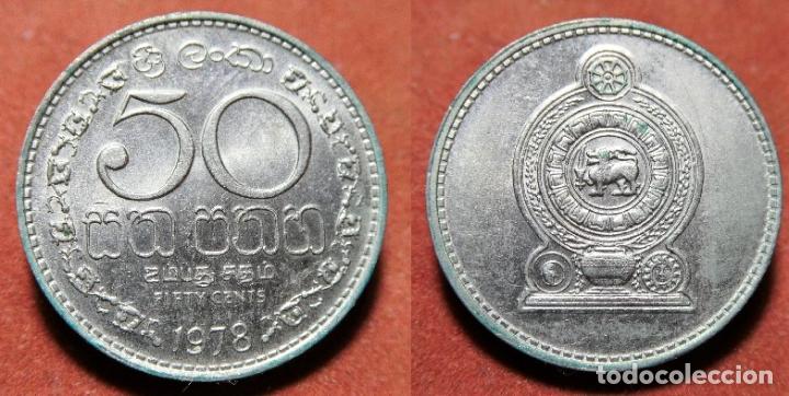 Monedas antiguas de Asia: MONEDA DE SRI LANKA CEYLAN 50 CENTIMOS 1978 - Foto 1