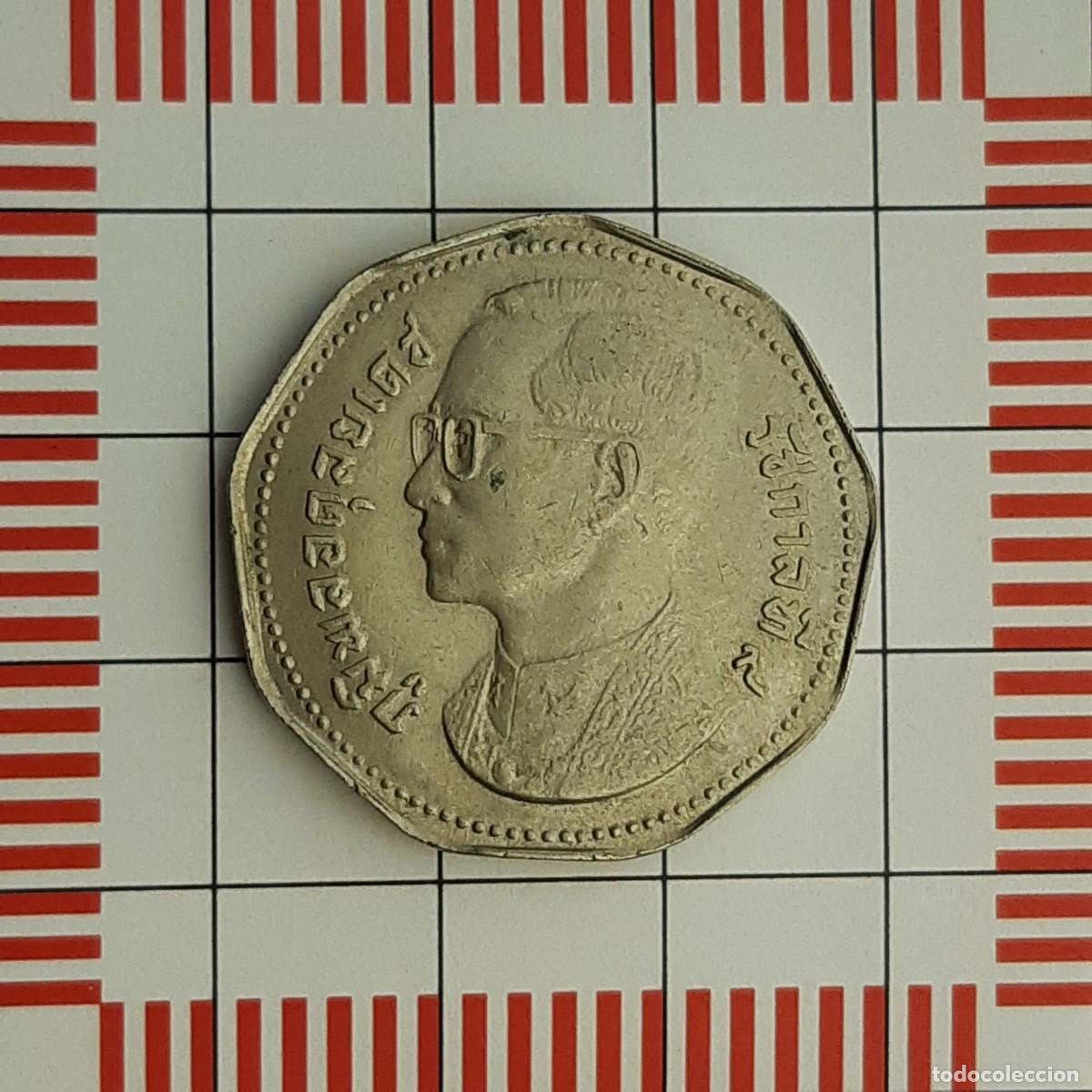 Moedas antigas da &Aacute;sia: 5 BATH, THAILANDIA. 2515 (1972) (Y#98).