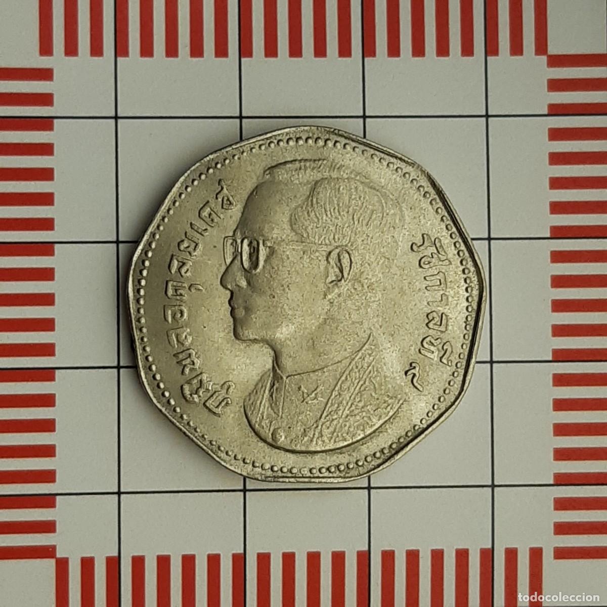 Moedas antigas da &Aacute;sia: 5 BATH, THAILANDIA. 2515 (1972) (Y#98).