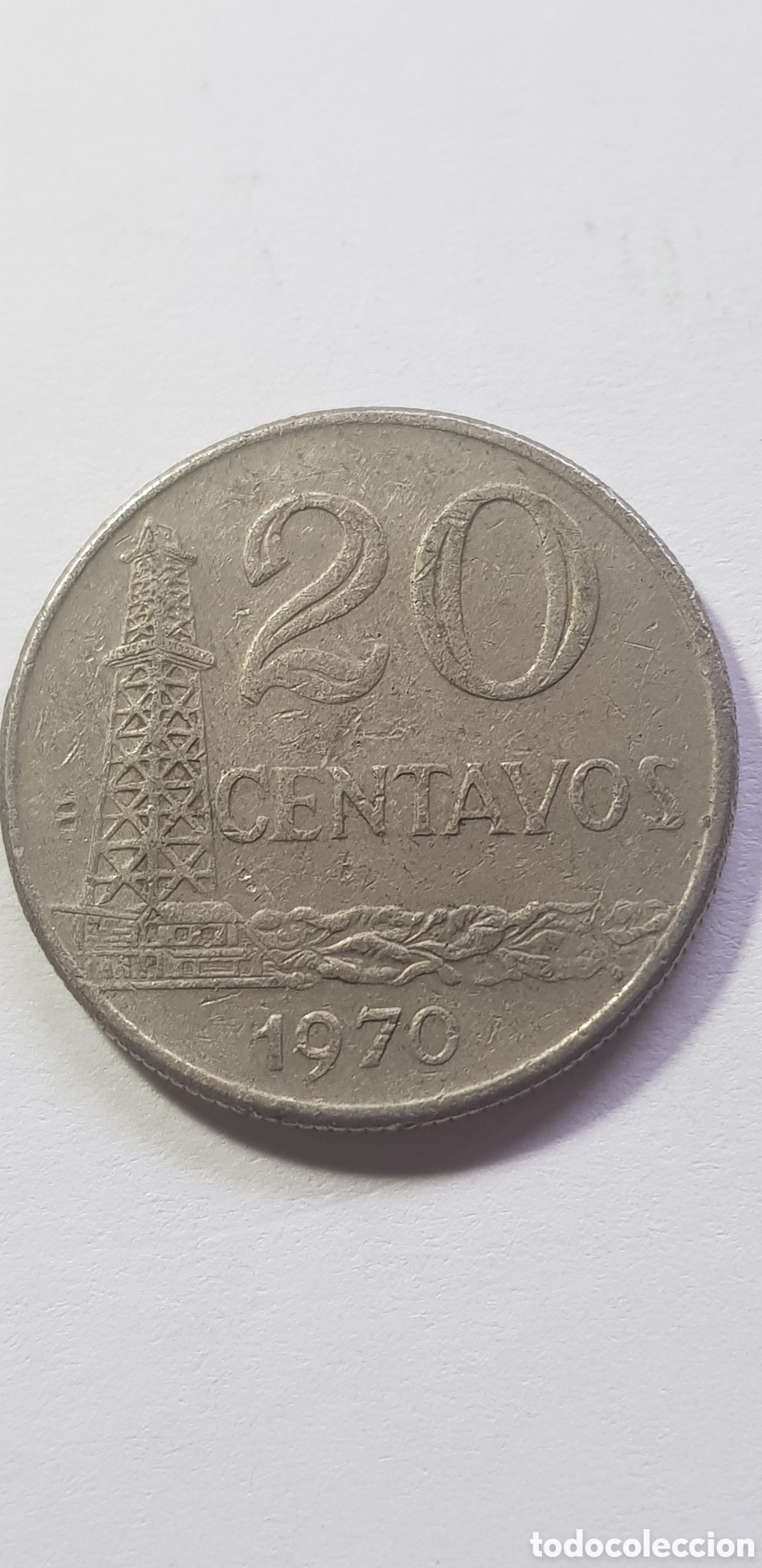 Monedas antiguas de Asia: 20 centavos 1970 Brasil - Foto 2