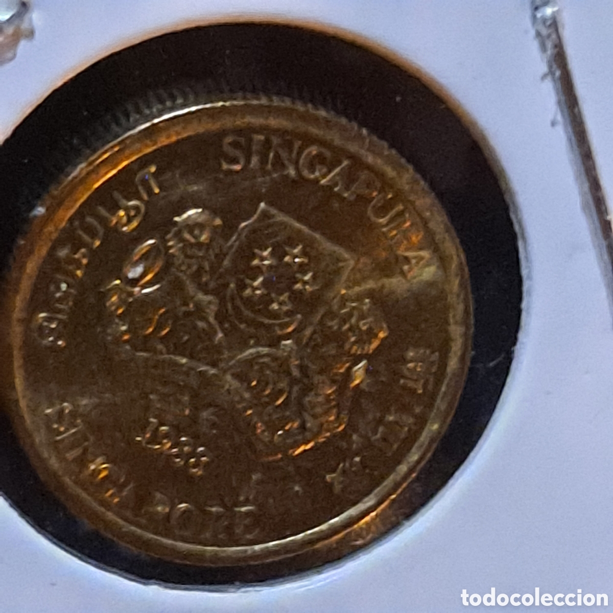 Monedas antiguas de Asia: 5 centavos SINGAPUR 1988 nueva - Foto 1