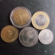 Monedas antiguas de Asia: CONJUNTO DE 5 MONEDAS DE BAHRAIN DIFICILES