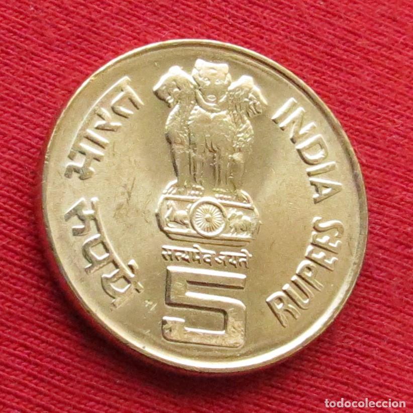 Monedas antiguas de Asia: India 5 rupees 2009 Perarignar Anna unc - Foto 2