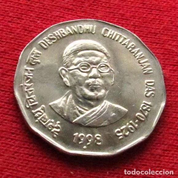 Monedas antiguas de Asia: India 2 rupees 1998 Das unc - Foto 1