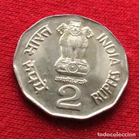 Monedas antiguas de Asia: India 2 rupees 1998 Das unc - Foto 2