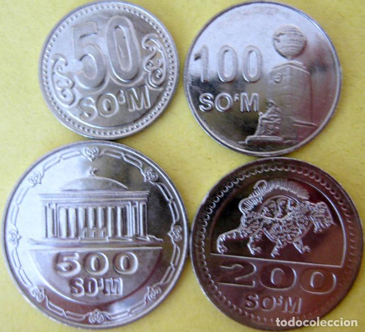 Monedas antiguas de Asia: Uzbequist&aacute;n, Set de 4 monedas 2018: 50, 100, 200 y 500 So'm/ Sin Circular - Foto.