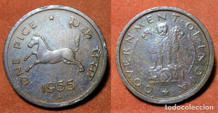 Monedas antiguas de Asia: MONEDA DE INDIA 1 PICE 1955 - Foto 1