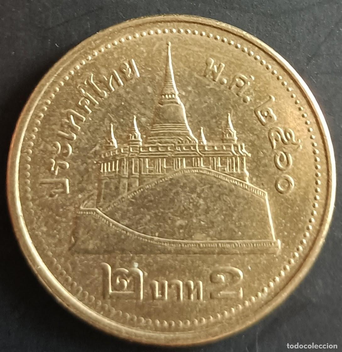 Alte M&uuml;nzen aus Asien: 2 Baht (B)- Tailandia - A&ntilde;o por identificar