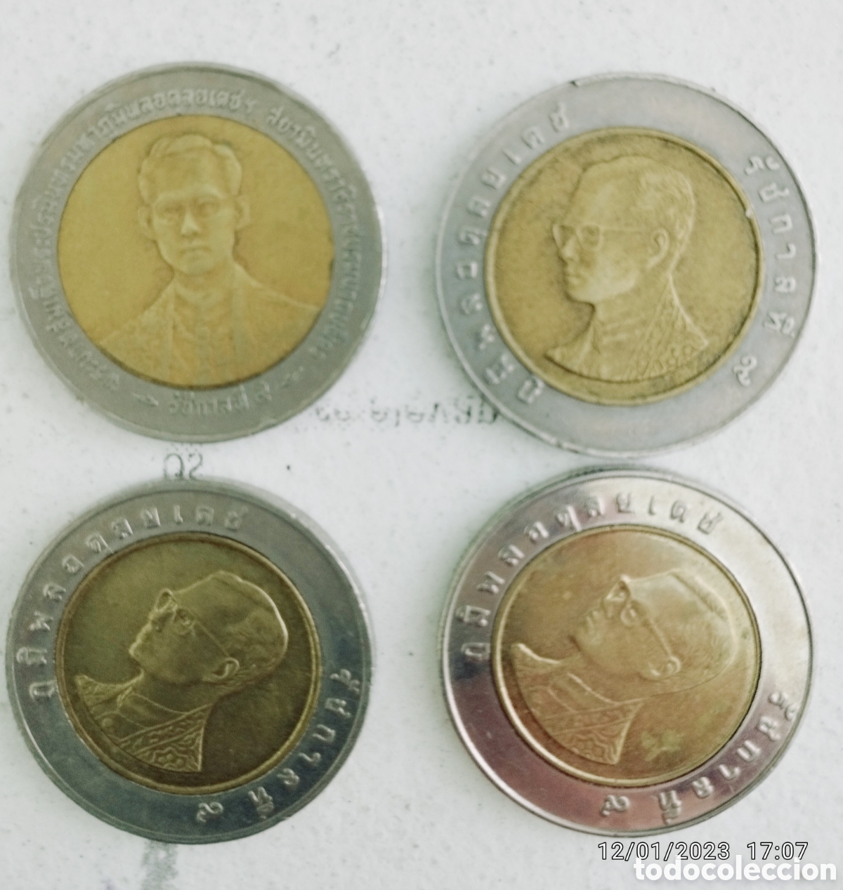 Monedas antiguas de Asia: 4 monedas Tailandia - Foto 2