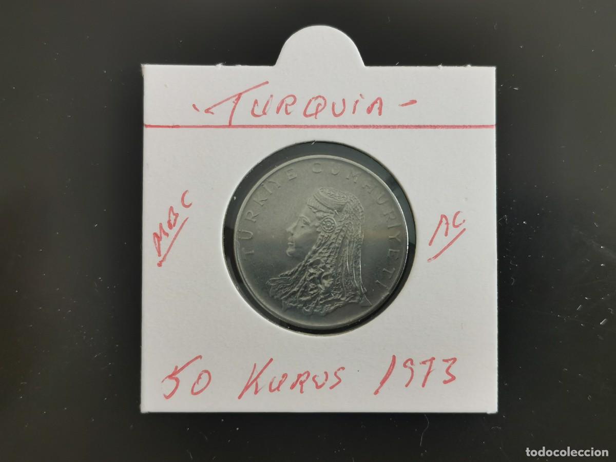 Alte M&uuml;nzen aus Asien: TURQUIA 50 KURUS 1973 MBC KM=899 (ACERO)