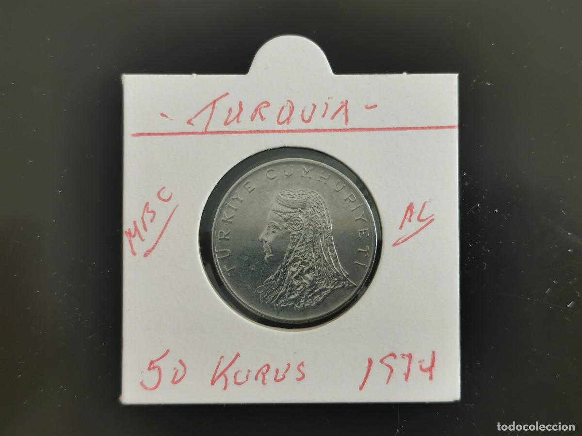 Alte M&uuml;nzen aus Asien: TURQUIA 50 KURUS 1974 MBC KM=899 (ACERO)