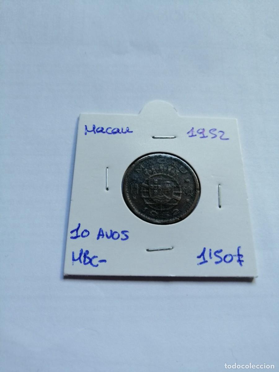 Monedas antiguas de Asia: Macau 10 Avos 1952 - Foto 1