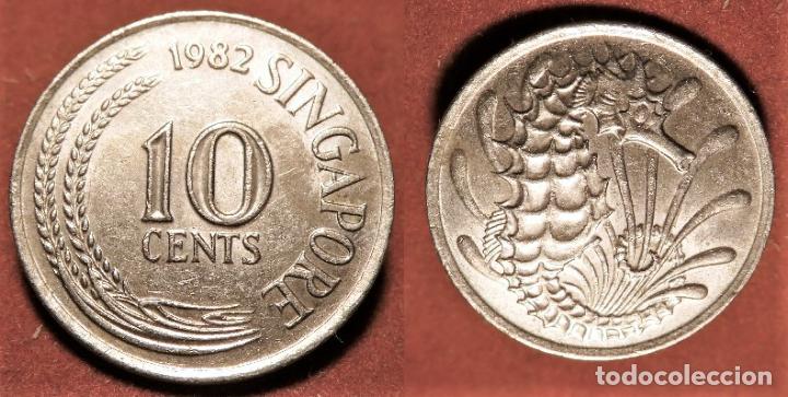Monedas antiguas de Asia: MONEDA DE SINGAPUR &ndash; 10 CENTS 1982 - Foto 1