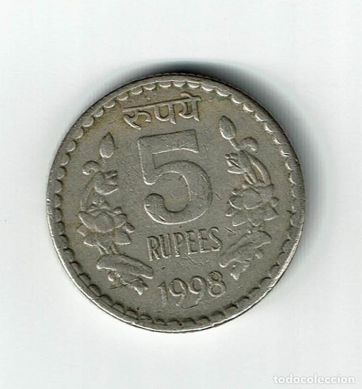 Monedas antiguas de Asia: INDIA 5 RUPIAS 1998 - Foto 2