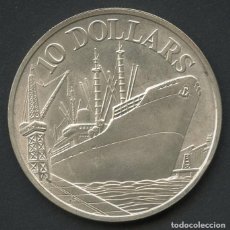 Monedas antiguas de Asia: SINGAPUR, MONEDA DE PLATA, BARCO, VALOR: 10 DOLLARS, 1975, SILVER COIN SINGAPORE