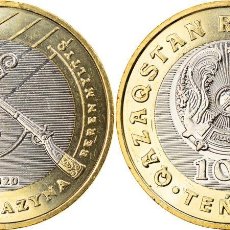 Monedas antiguas de Asia: KAZAJISTAN 100 TENGE BIMETALICA 2020 BEREN MYLTYQ TESOROS DE LA ESTEPA