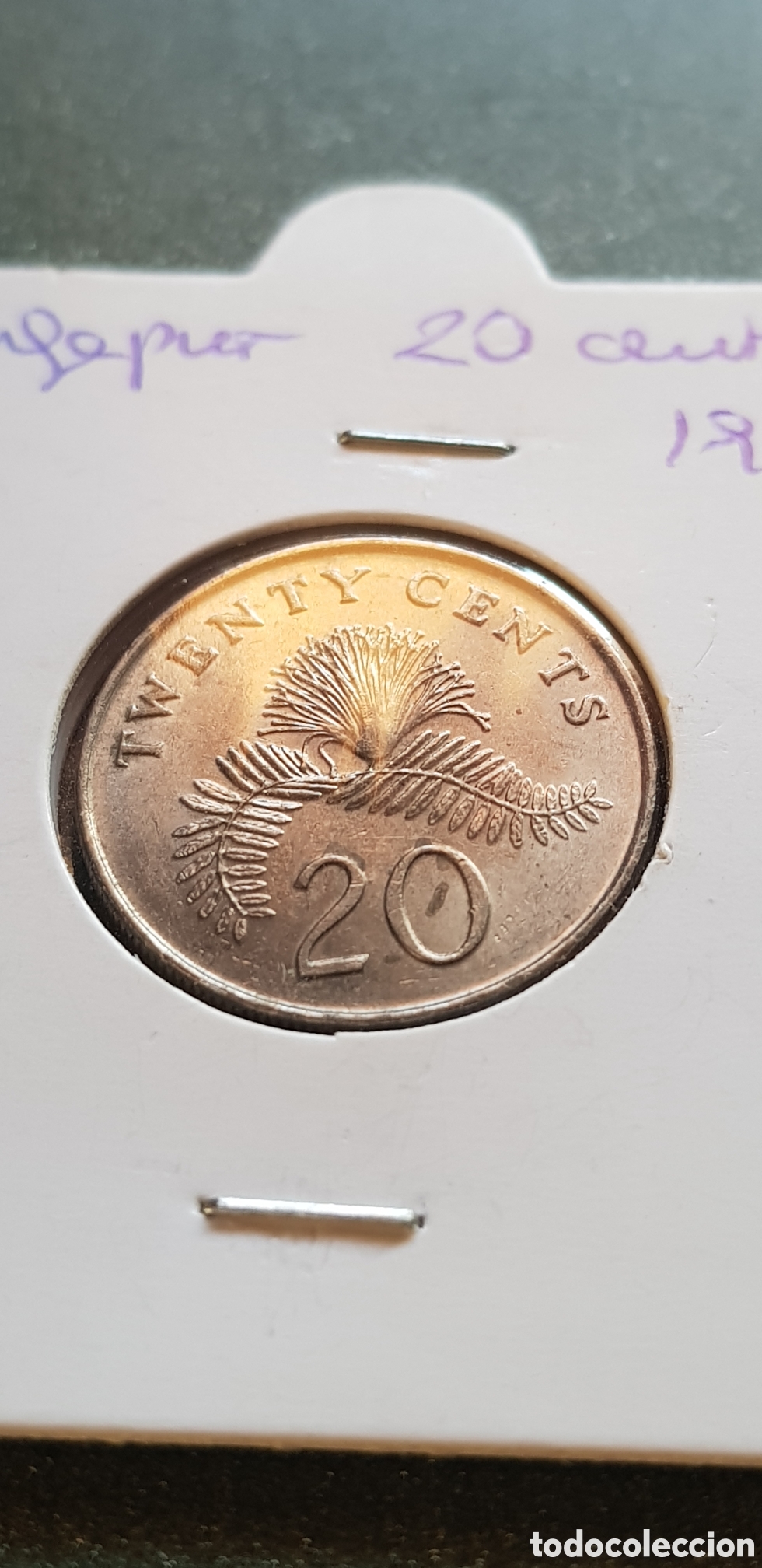 Monedas antiguas de Asia: 20 Cents 1987 Singapur - Foto 2