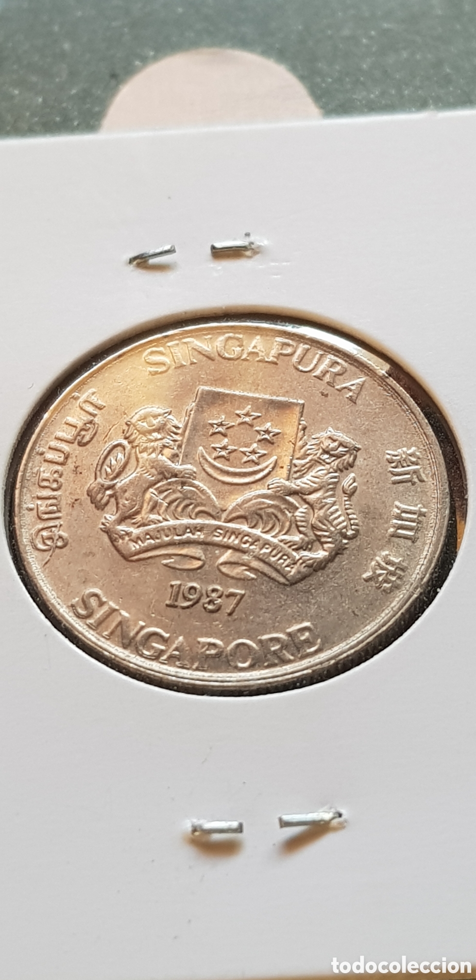 Monedas antiguas de Asia: 20 Cents 1987 Singapur - Foto 4