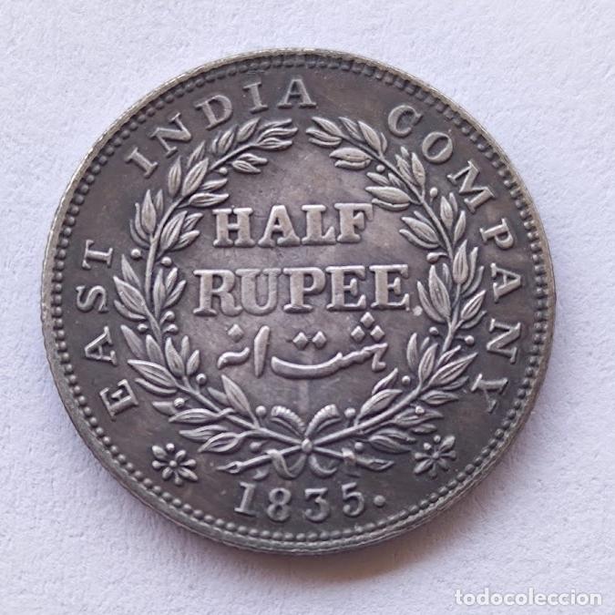 Monedas antiguas de Asia: MEDIA RUPIA INDIA 1835 - Foto 2