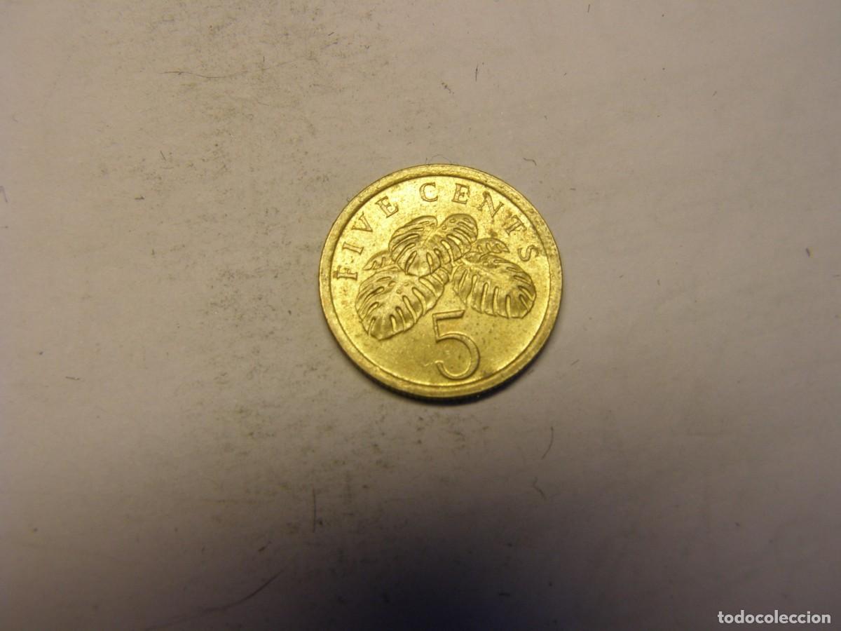 Monedas antiguas de Asia: Moneda de 5 centavos, Singapur, a&ntilde;o 1989. - Foto 2