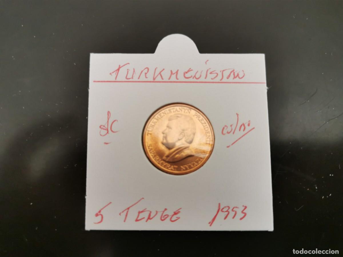 Old Coins of Asia: TURKMENISTAN 5 TENGE 1993 S/C KM=2 (COBRE-ACERO)