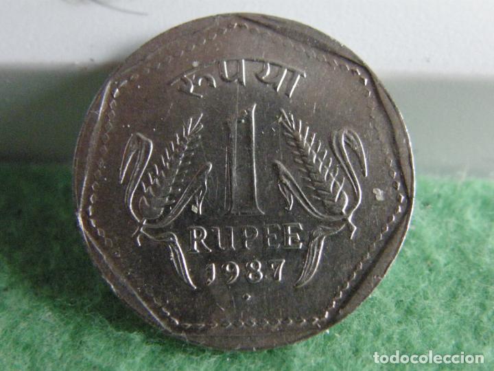 Monedas antiguas de Asia: 1 Rupia de la India 1987 - Foto 1