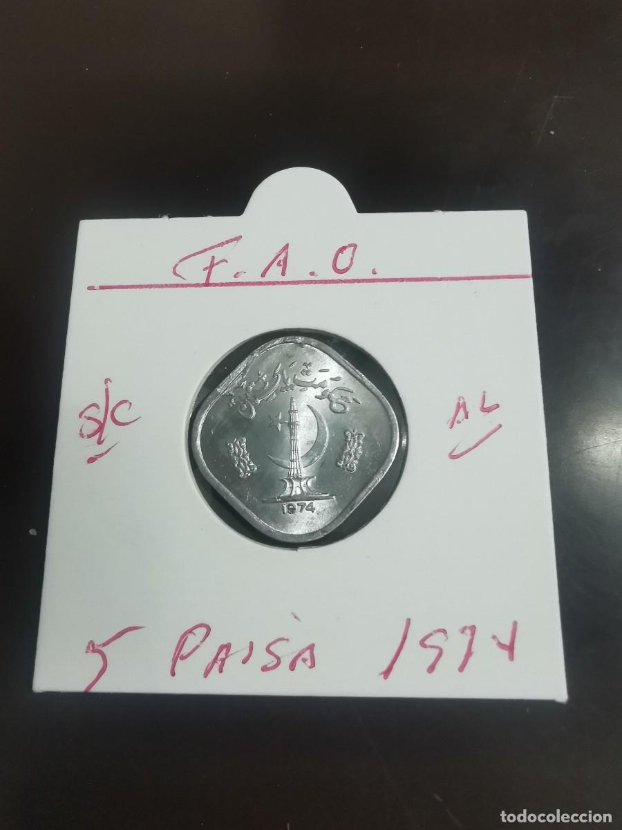 Monete antiche di Asia: PAQUISTAN 5 PAISA 1974 S/C KM=35 (ALUMINIO)F.A.O.