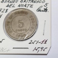 Monedas antiguas de Asia: MONEDA DE 5 CENT. DE 1928 H KM 5 DE BORNEO BRITANICO DEL NORTE EN MBC+