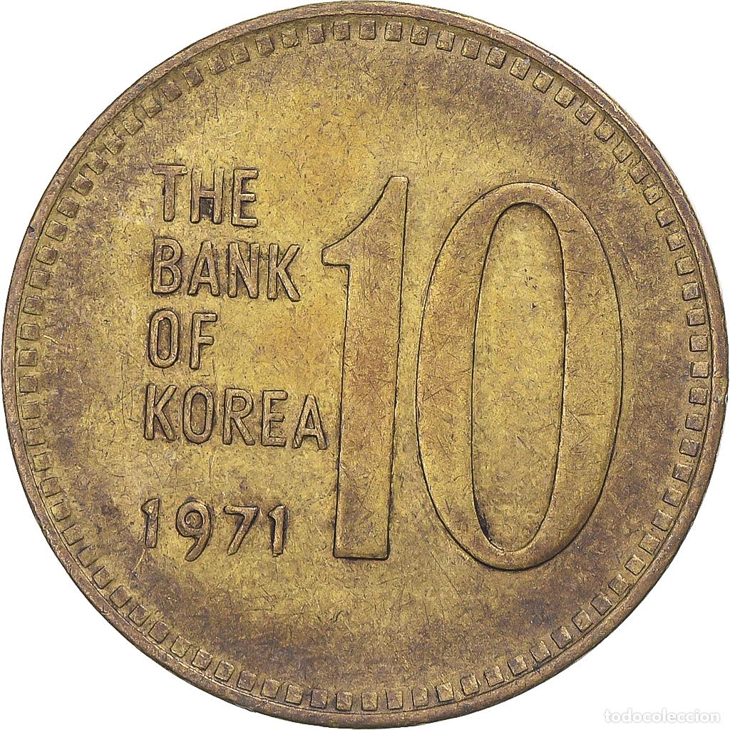 Monedas antiguas de Asia: [#1301952] Moneda, Corea, 10 Won, 1971 - Foto 2