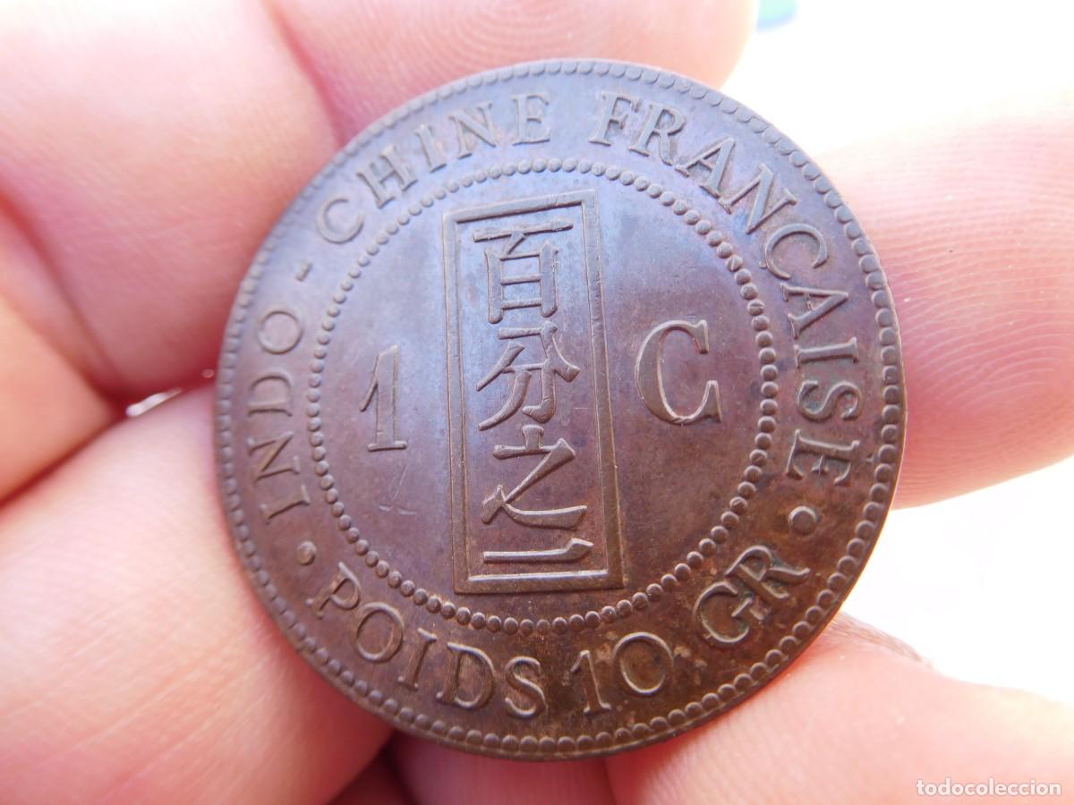 Monedas antiguas de Asia: Indochina 1 Cent 1888 A - Foto 3