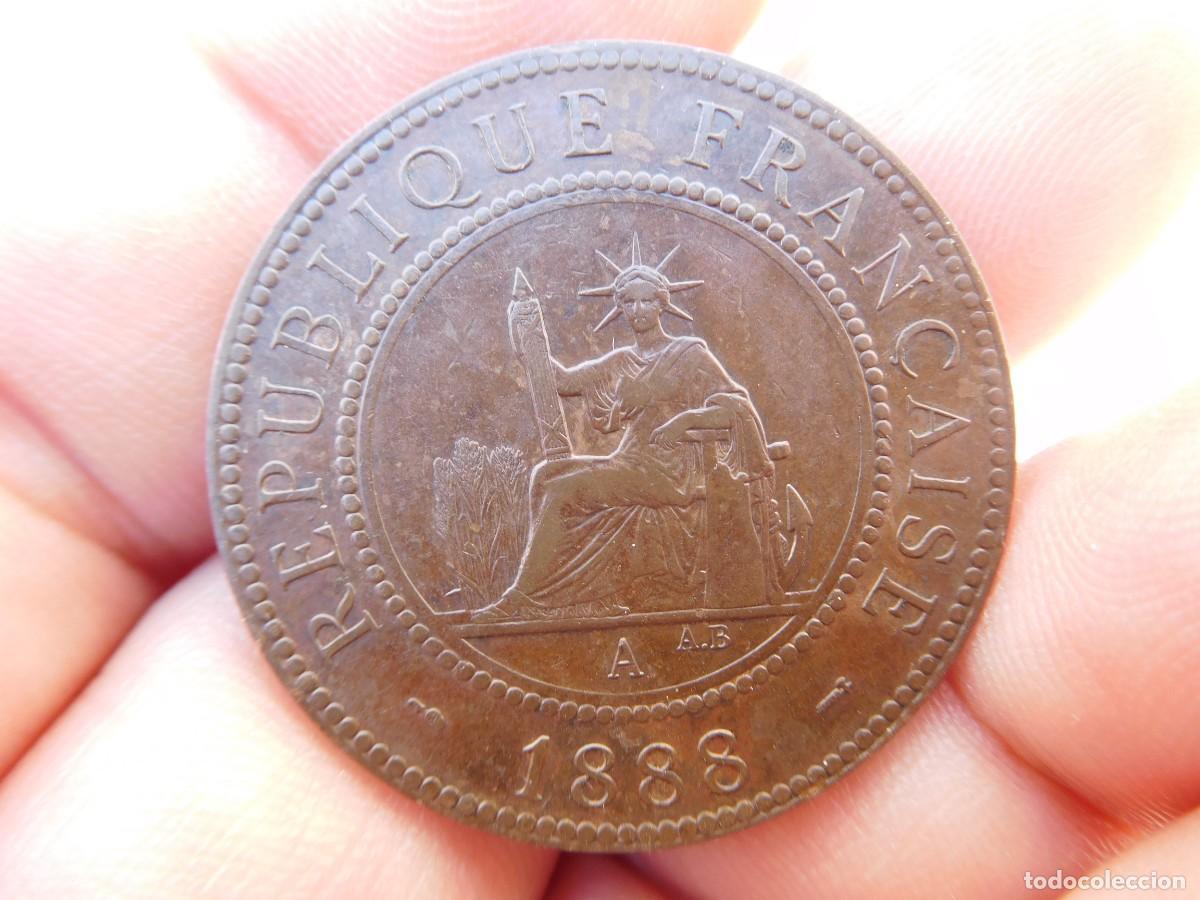Monedas antiguas de Asia: Indochina 1 Cent 1888 A - Foto 4