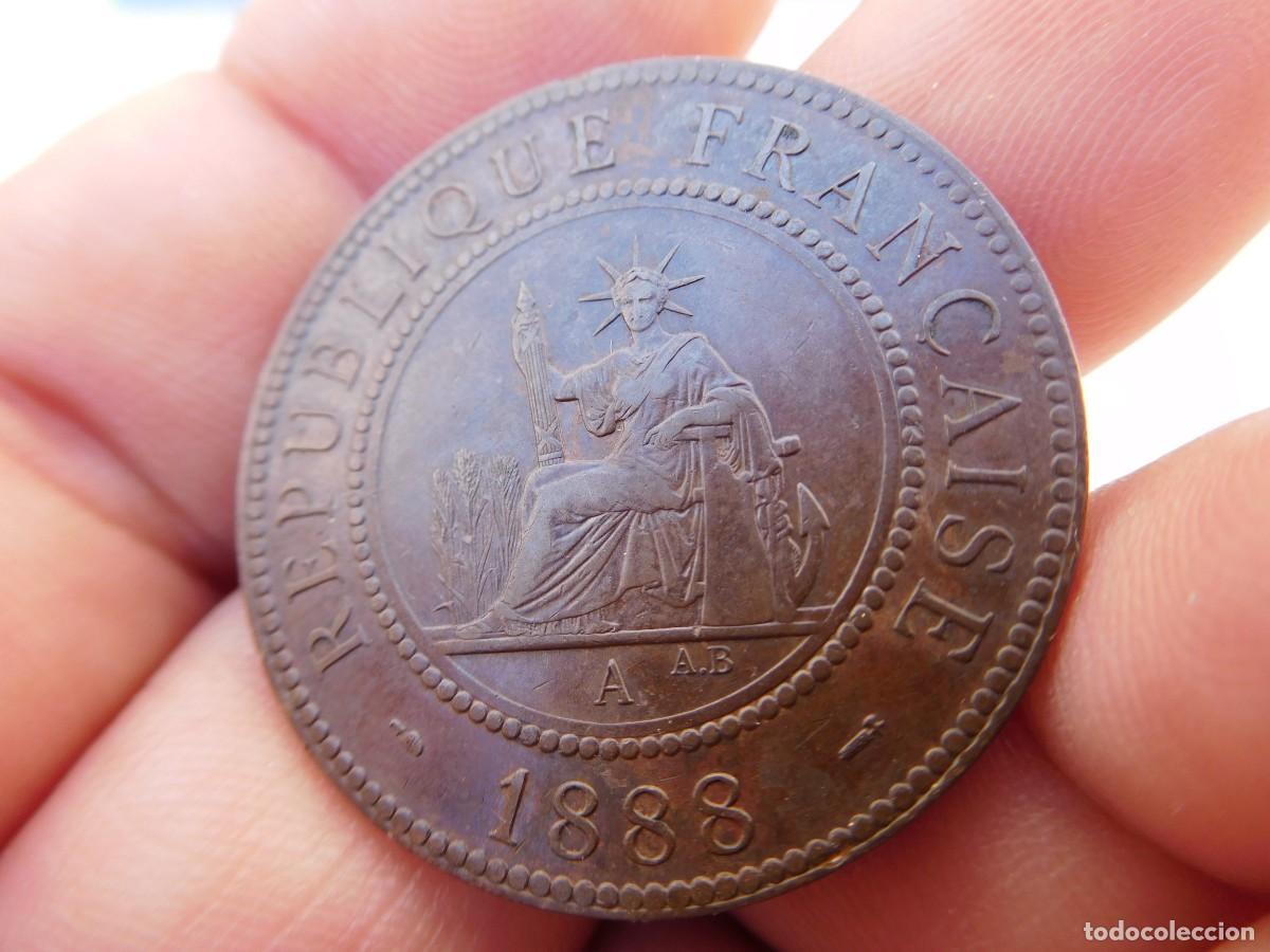Monedas antiguas de Asia: Indochina 1 Cent 1888 A - Foto 6