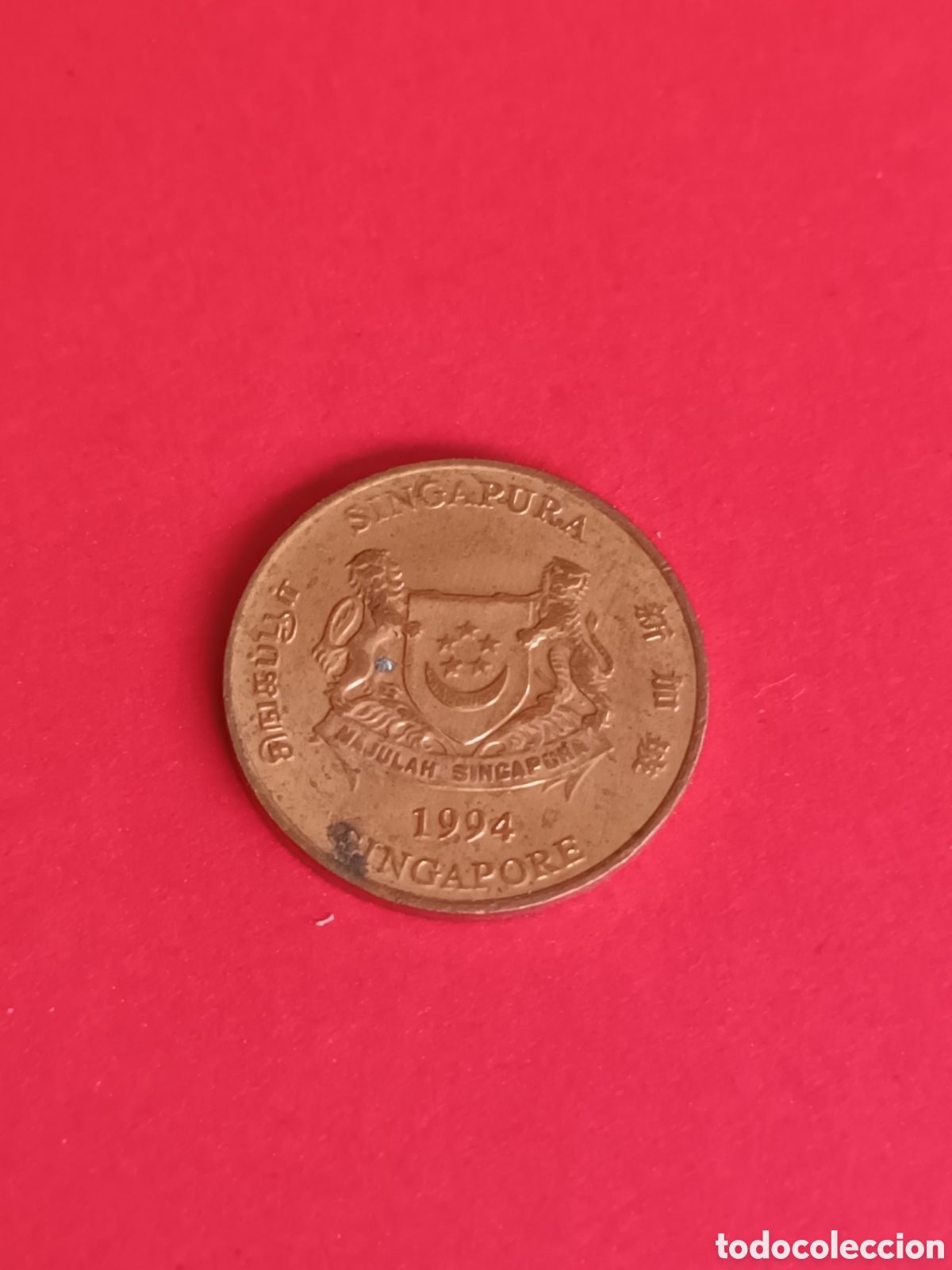 Monedas antiguas de Asia: SINGAPUR. 1 C&Eacute;NTIMO DE 1994. - Foto 2