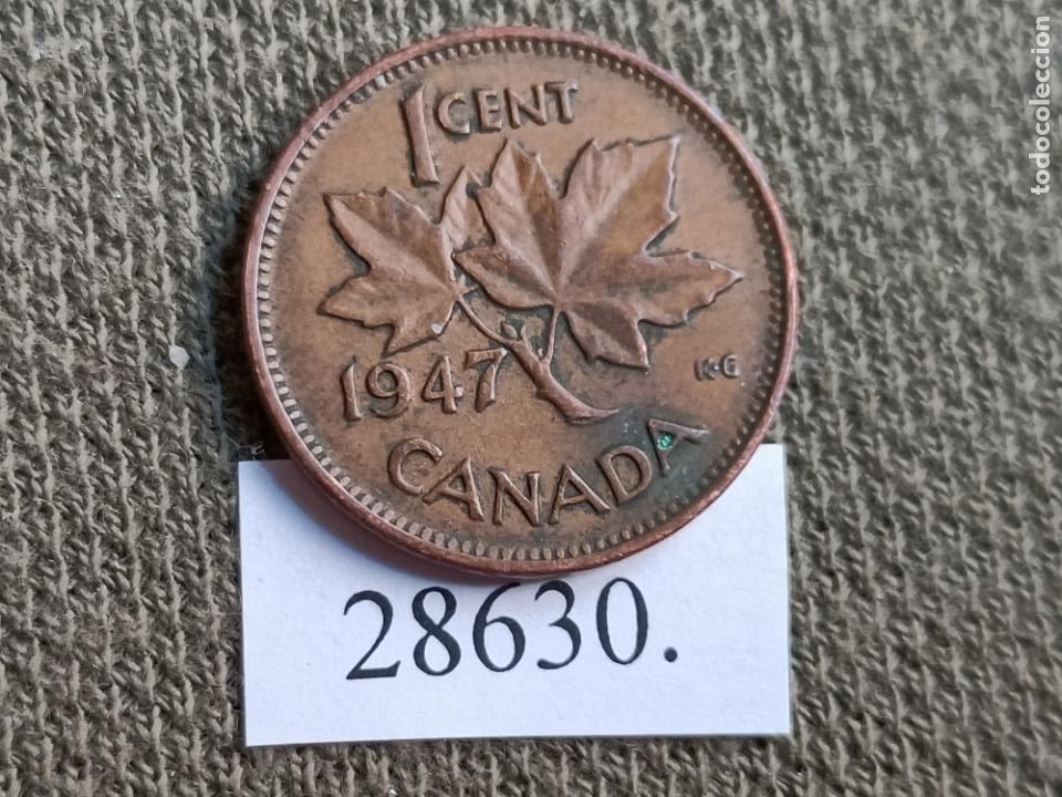 Monedas antiguas de Asia: Canad&aacute; 1 centimo 1947 - Foto 2