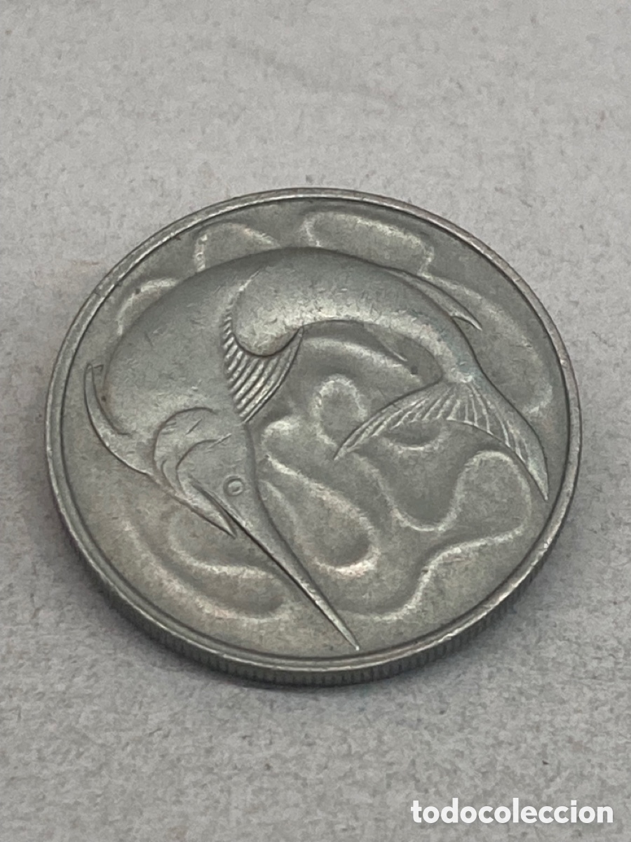 Monedas antiguas de Asia: Moneda de 20 C&eacute;ntimos 1980 Singapure - Foto 2
