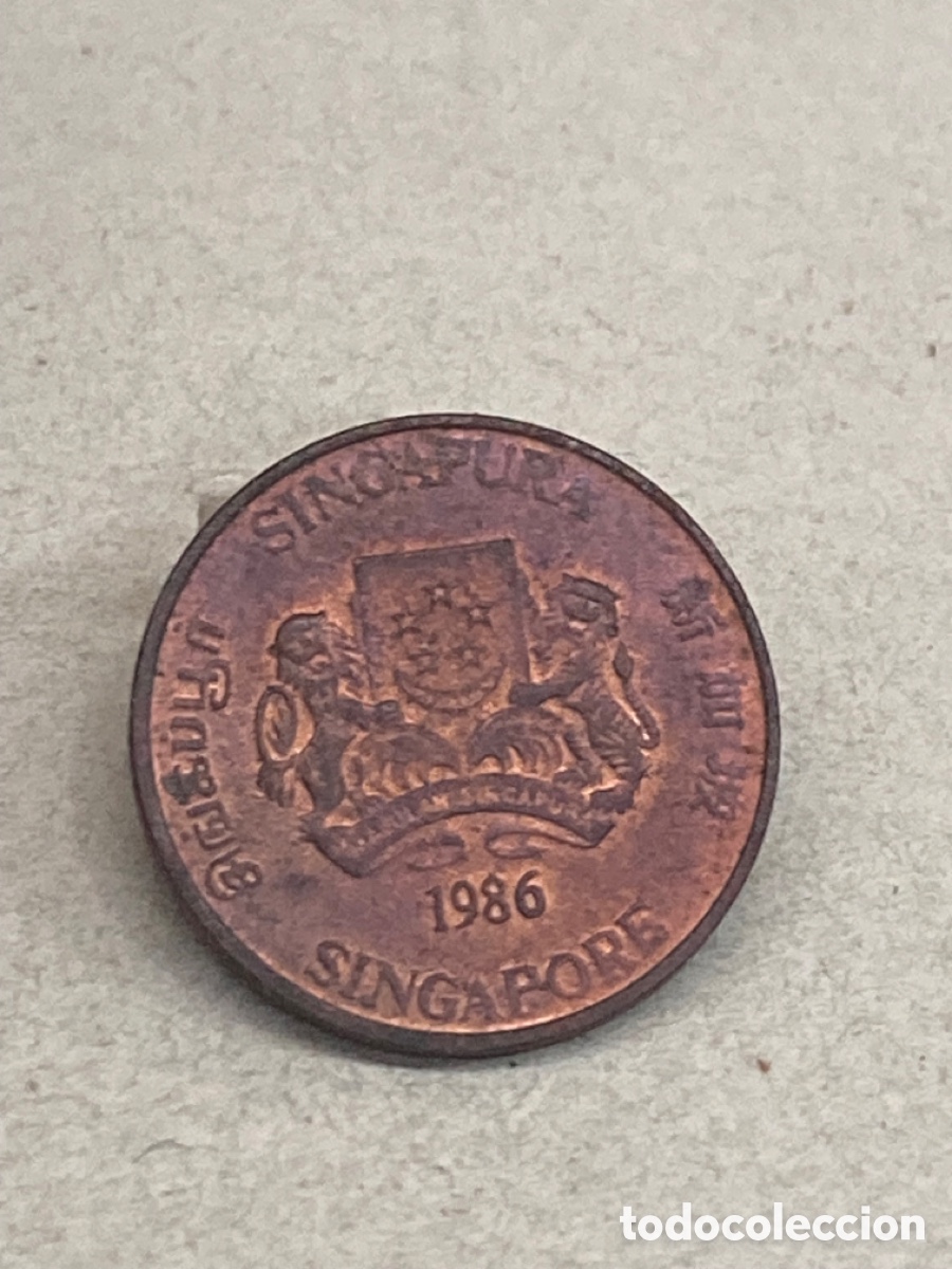 Monedas antiguas de Asia: Moneda 1 C&eacute;ntimo 1986 Singapur J2 - Foto 2