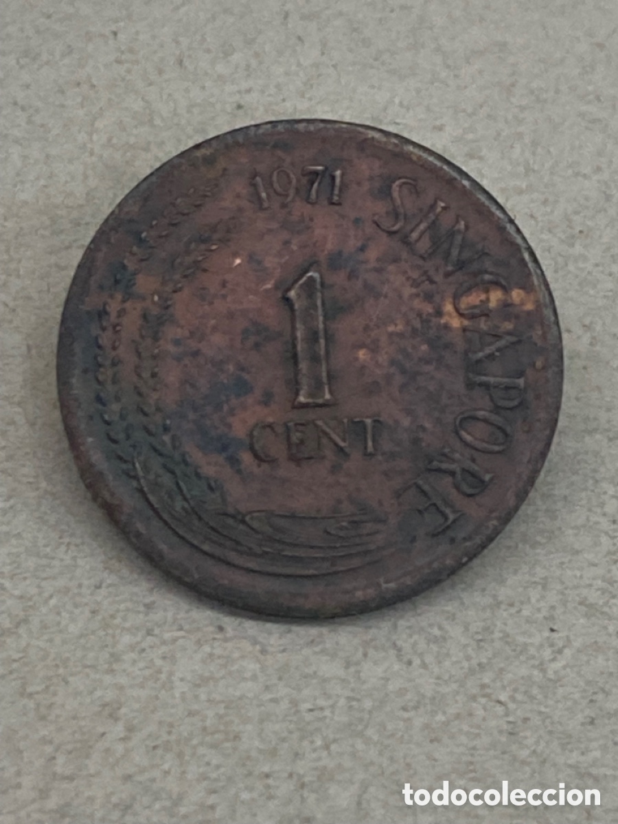 Monedas antiguas de Asia: Moneda 1 c&eacute;ntimo 1971 Singapur J2 - Foto 1