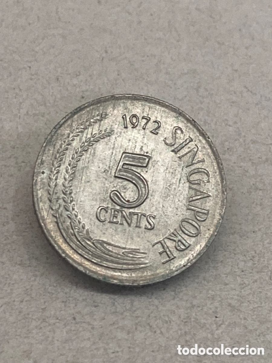 Monedas antiguas de Asia: Moneda 5 c&eacute;ntimos 1972 Singapur J1 - Foto 1